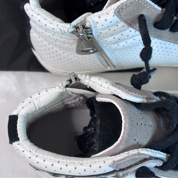 VINTAGE HAVANA Womens WhiteZipperAdjustable  Gadol Platform Lace-Up Leather Flat - Picture 8 of 13